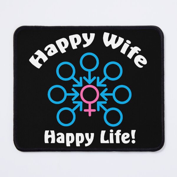 Item preview, Happy Wife, Happy Life Gangbang - Swinger Lifestyle Design. For dark colors. designed and sold by swingersshop.