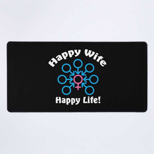 Item preview, Happy Wife, Happy Life Gangbang - Swinger Lifestyle Design. For dark colors. designed and sold by swingersshop.