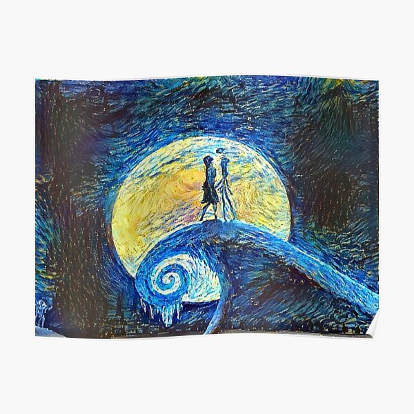 La nuit étoilée de Jack et Sally Poster