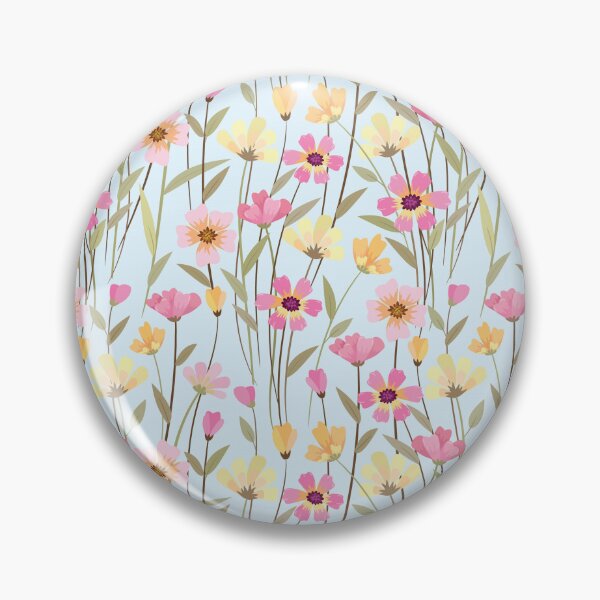 Item preview, Field of pretty pastel flowers: pinks and yellows designed and sold by Becky Hunter.