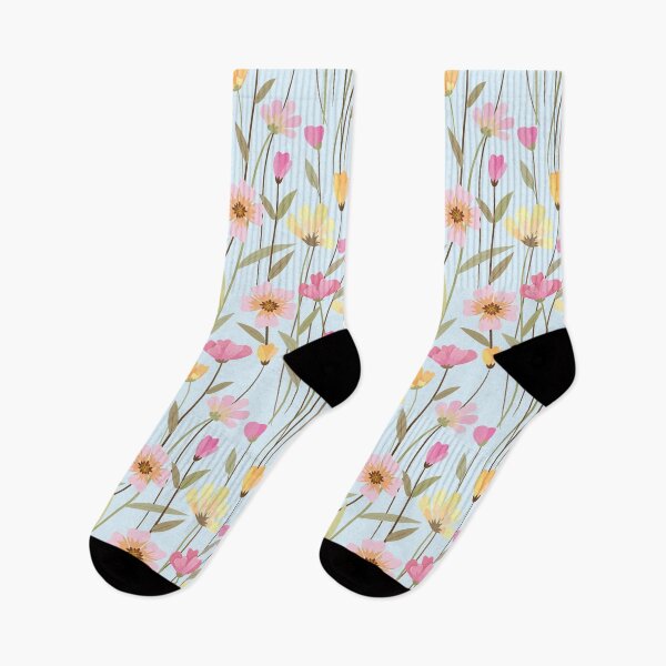Item preview, Field of pretty pastel flowers: pinks and yellows designed and sold by Becky Hunter.