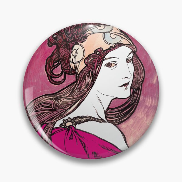Artikelvorschau, Rosa Jugendstil-Buntglasfenster von Alphonse Maria Mucha, Alfons Mucha, Mucha Alphonse Art, entworfen und verkauft von Tamas Das.