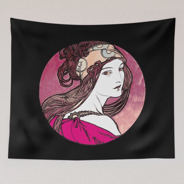 Item preview, Vitral rosa Art Nouveau de Alphonse Maria Mucha,alfons mucha,mucha alphonse art, designed and sold by Tamas Das.