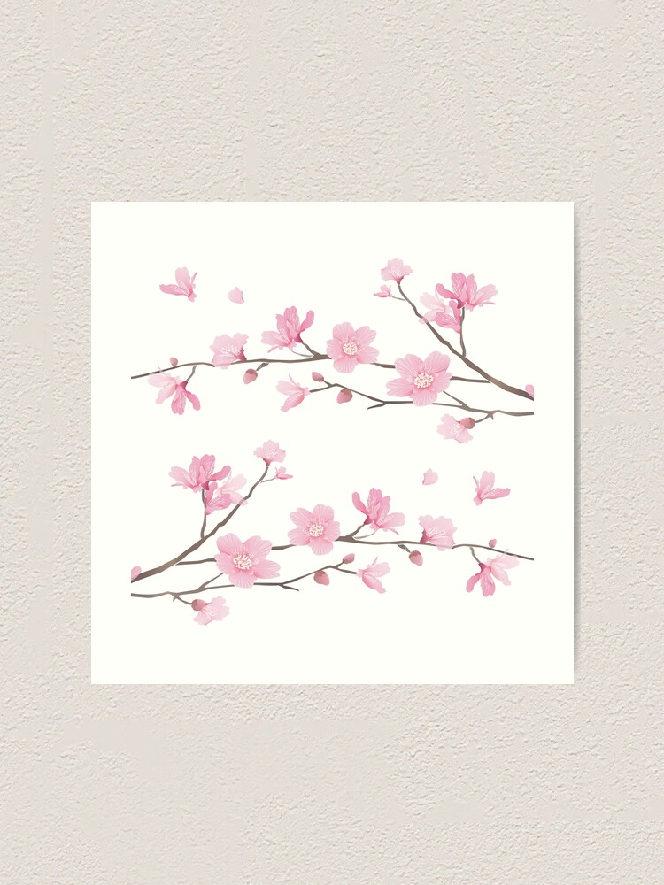 Cherry Blossom Transparent Background Art Print By Designenrich