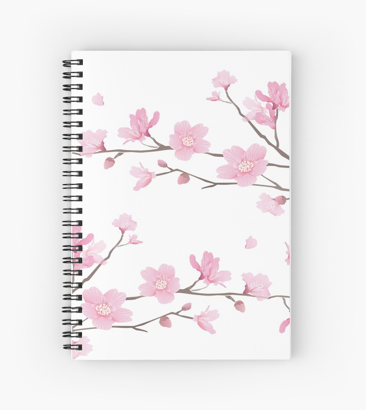 Cherry Blossom Transparent Background Spiral Notebook By