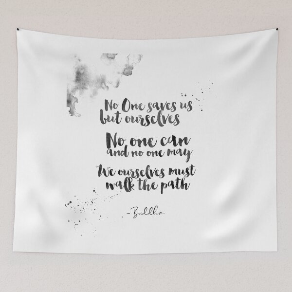 Item preview, No One Saves Us But Ourselves - Quotes From Buddha On Life designed and sold by Buddhaport.