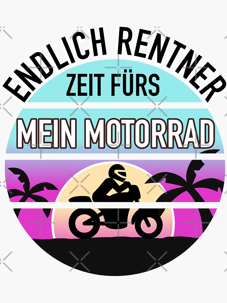 Motorrad Rentner Geschenk Lustig Herren Spruch' Sticker