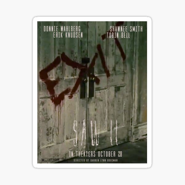 "Saw II Movie Poster" Sticker for Sale by Scarecrowmax | Redbubble