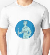Camiseta ajustada Soldador femenino Línea de soplete de soldadura de acetileno Mono
