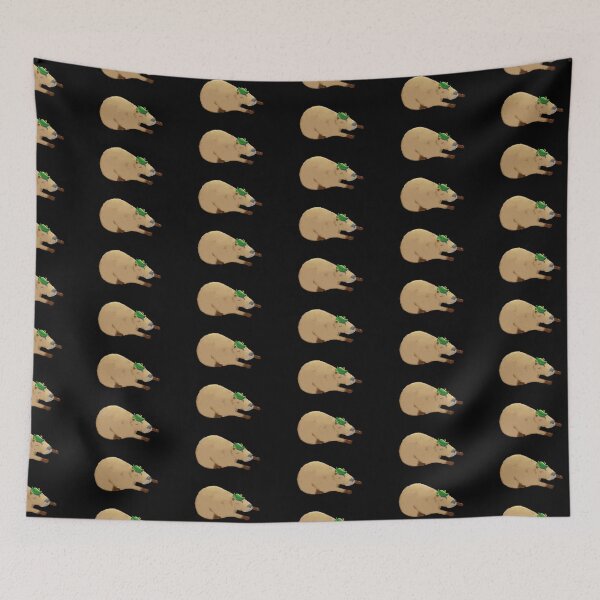 Item preview, Sleeping capybara leaf hat designed and sold by Geraldine-N.
