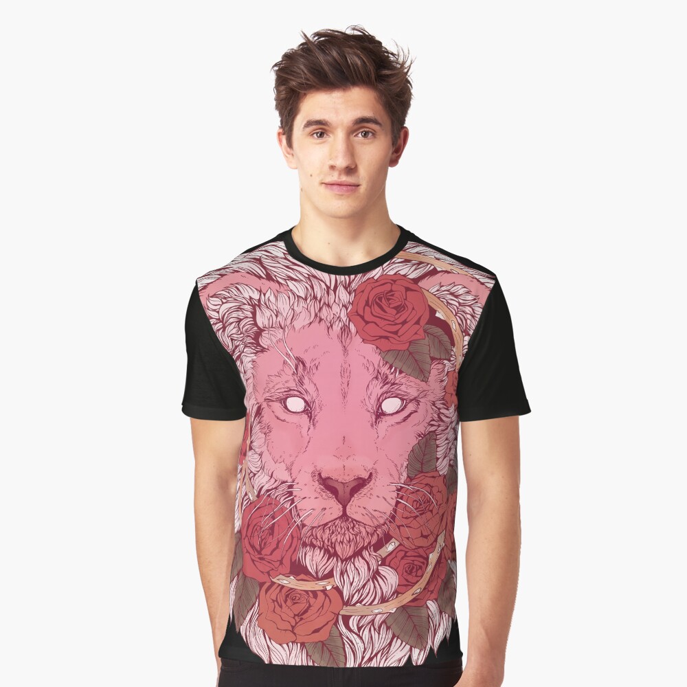 Lion of Roses Graphic T-Shirt