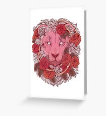 Tarjeta de felicitación León de rosas