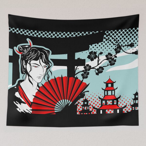 Item preview, Japanese Red Fan Man Torii Gate Shrine designed and sold by BakaOutfit.