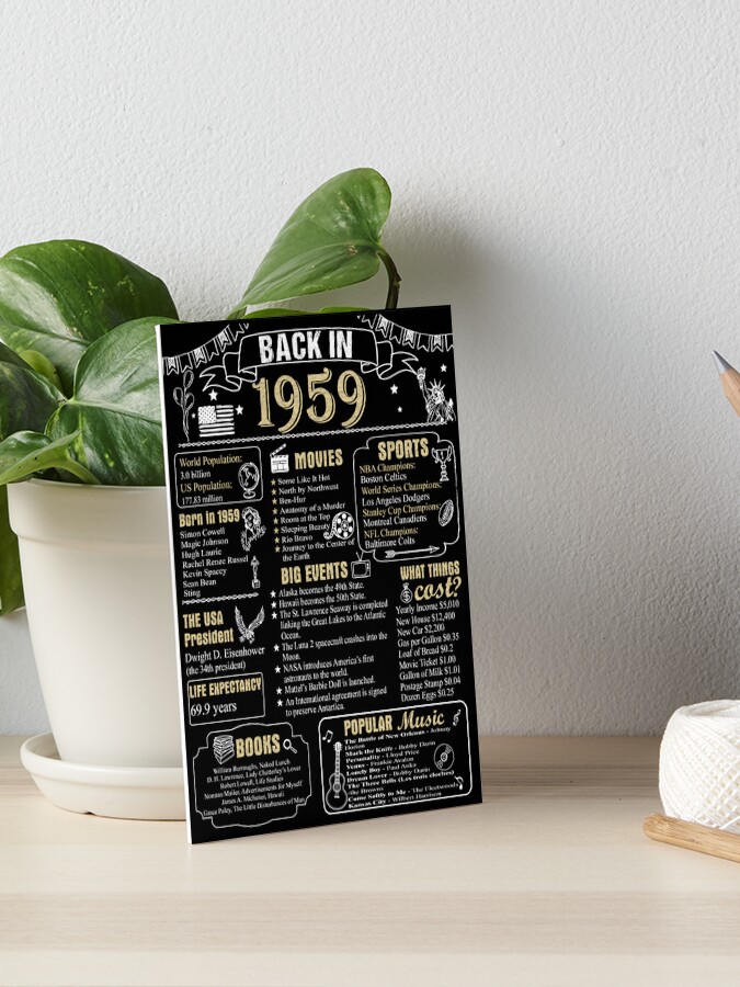 Birthday Anniversary 1959 History Back in 1959 birthday-anniversary-1959-history-back-in-1959-art-board-print-for-sale-by-ltllima-redbubble