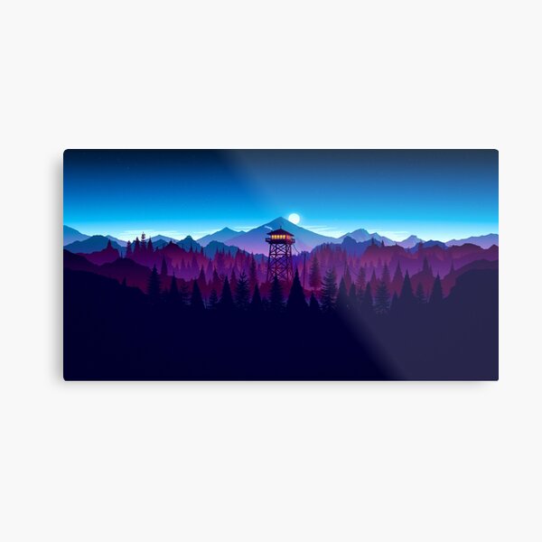 Firewatch Nighttime Art Design - 4k Metal Print
