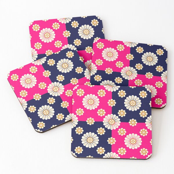 Item preview, Flower,white flowers on a navy and pink background designed and sold by Chamaiporn Pangtorn.