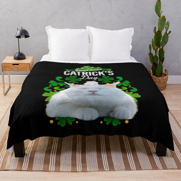 Item preview, St Patrick's Day Irish Saint Patrick's Shamrock Sleepy Cat designed and sold by Barnissim.