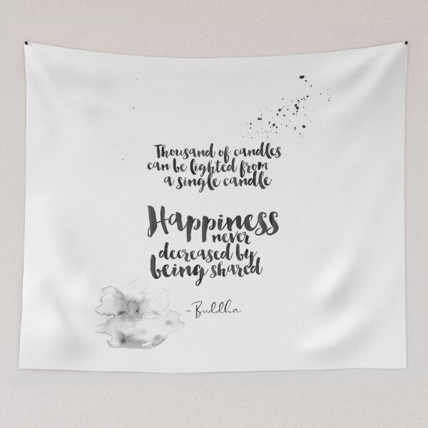 Item preview, Happiness Never Decreased by Being Shared - Buddha Quotes About Happiness designed and sold by Buddhaport.