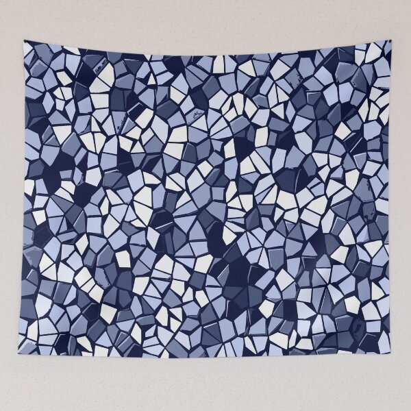 Item preview, Digital Design Mosaic Art Patterns in Blue designed and sold by ShopieHome.