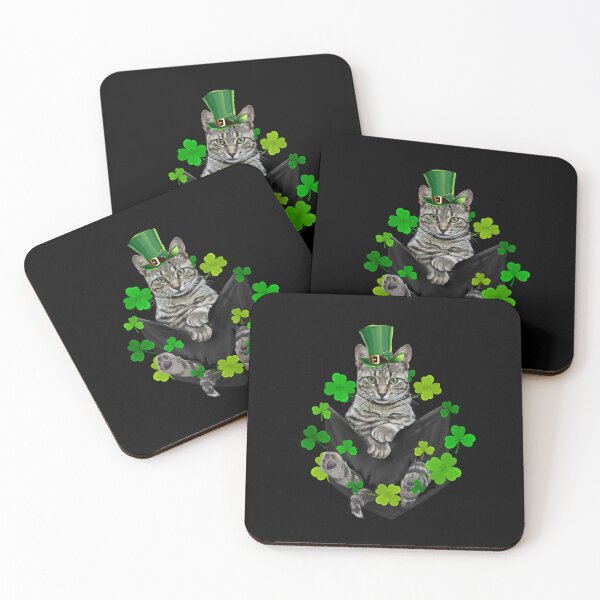 Item preview, St Patrick's Day Irish Saint Patrick's Shamrock Furry Cat 2 designed and sold by Barnissim.