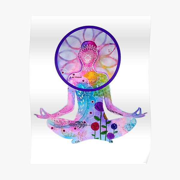 Zen Yoga Colorful Silhouette Poster
