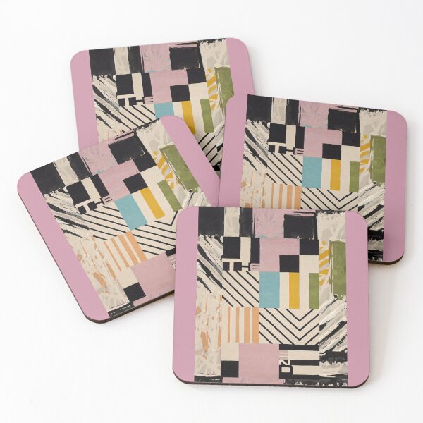 Item preview, The End Cubic Abstract - geometric design  - Pink orange black green cream designed and sold by SpArtk.