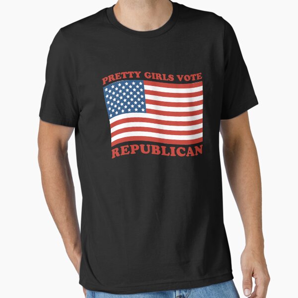 Vista previa del artículo con la obra «Chicas guapas votan por los republicanos, libertad, mujeres republicanas», diseñado y vendido por AndrewTeesStore.