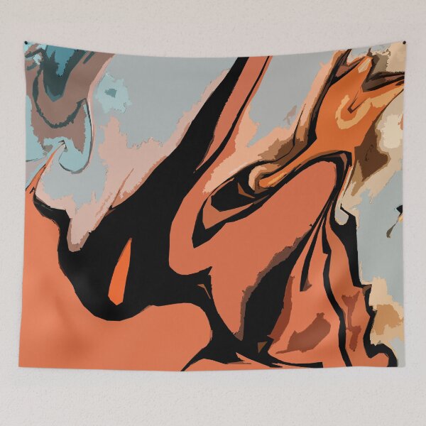 Item preview, Digital Colorful Abstract Patterns in Orange, Grey and Black designed and sold by ShopieHome.