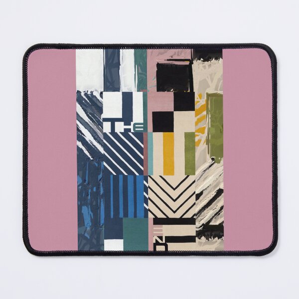 Item preview, The End Cubic Abstract - geometric design - half and half Pink orange black green cream blue, teal, white lilac designed and sold by SpArtk.