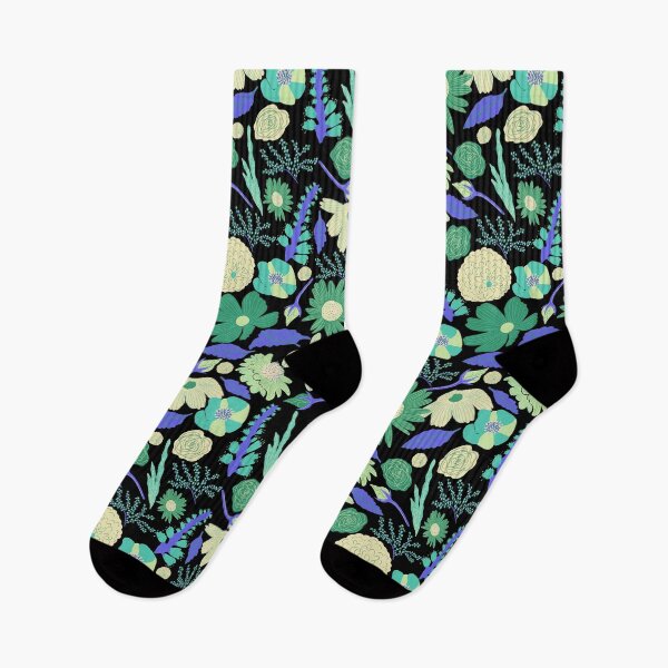 Item preview, Boho Floral Wildness Green Blue designed and sold by Lozzie Eliza Designs.