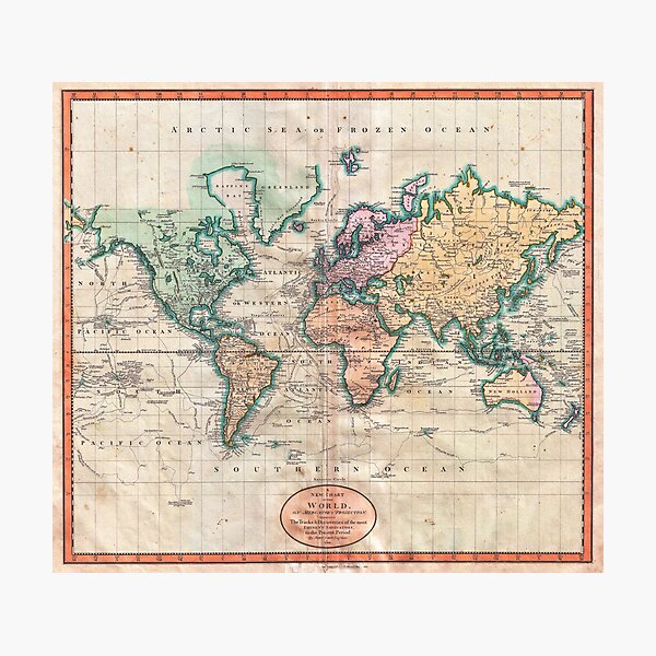 Item preview, Vintage World Map 1801 designed and sold by naturemagick.