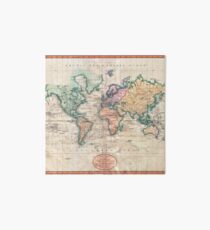 Vintage World Map 1801 Art Board