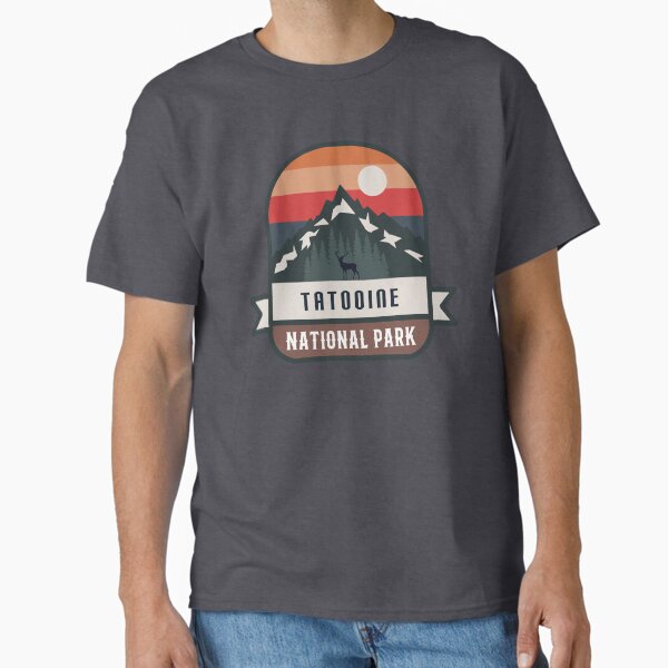 Vista previa del artículo con la obra «Parque Nacional Tatooine», diseñado y vendido por Road-tees.