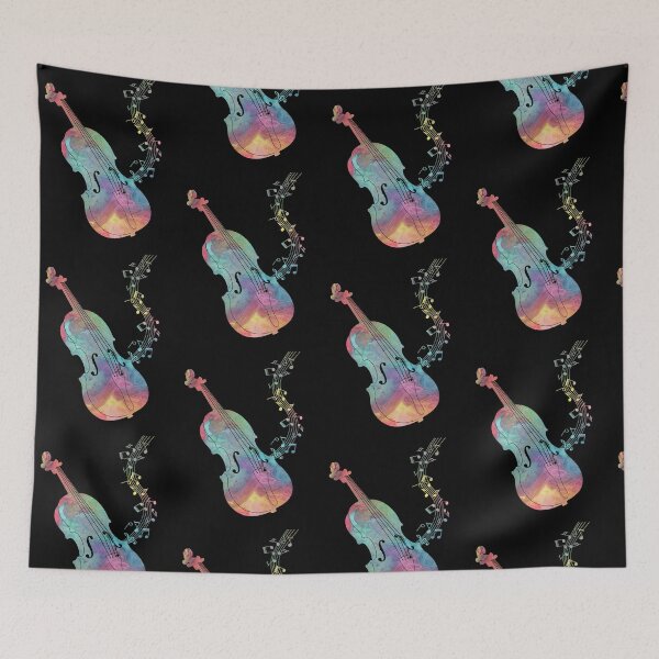 Item preview, Watercolor Violin With Music Notes designed and sold by Primroaddesigns.