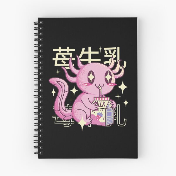 Item preview, Kawaii Axolotl Strawberry Milk Japanese designed and sold by Ala Muk.