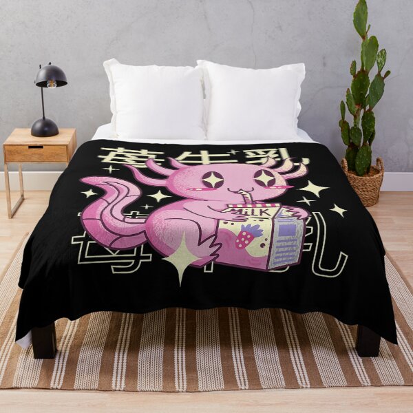 Item preview, Kawaii Axolotl Strawberry Milk Japanese designed and sold by Ala Muk.