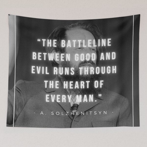 Item preview, The battleline between good and evil runs through the heart of every man | Aleksandr Solzhenitsyn designed and sold by iwaya-bazaar.
