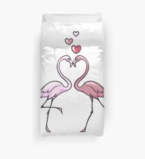 Flamingos In Love Duvet Cover