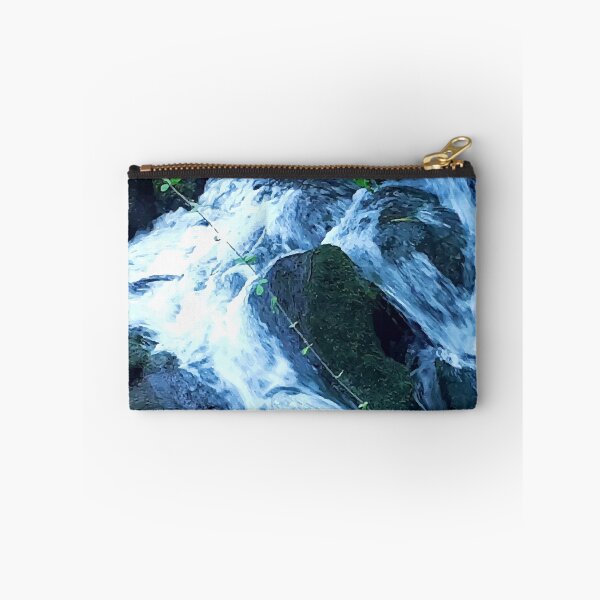 Item preview, River flow ,fern, rocks, flow, river, water, island, paradise, adventure, foam, blue, navy, aqua, summer, designed and sold by PrintedDreams.