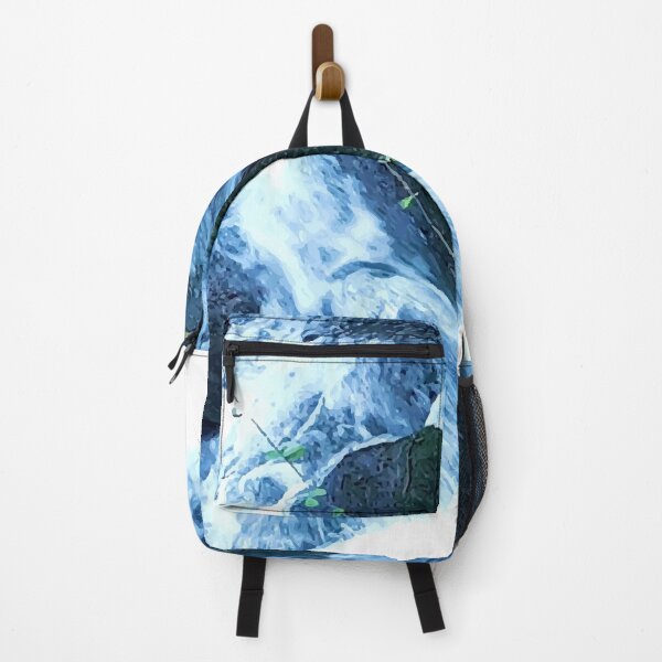 Item preview, River flow ,fern, rocks, flow, river, water, island, paradise, adventure, foam, blue, navy, aqua, summer, designed and sold by PrintedDreams.