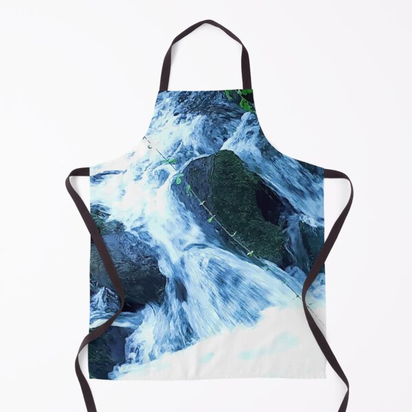 Item preview, River flow ,fern, rocks, flow, river, water, island, paradise, adventure, foam, blue, navy, aqua, summer, designed and sold by PrintedDreams.