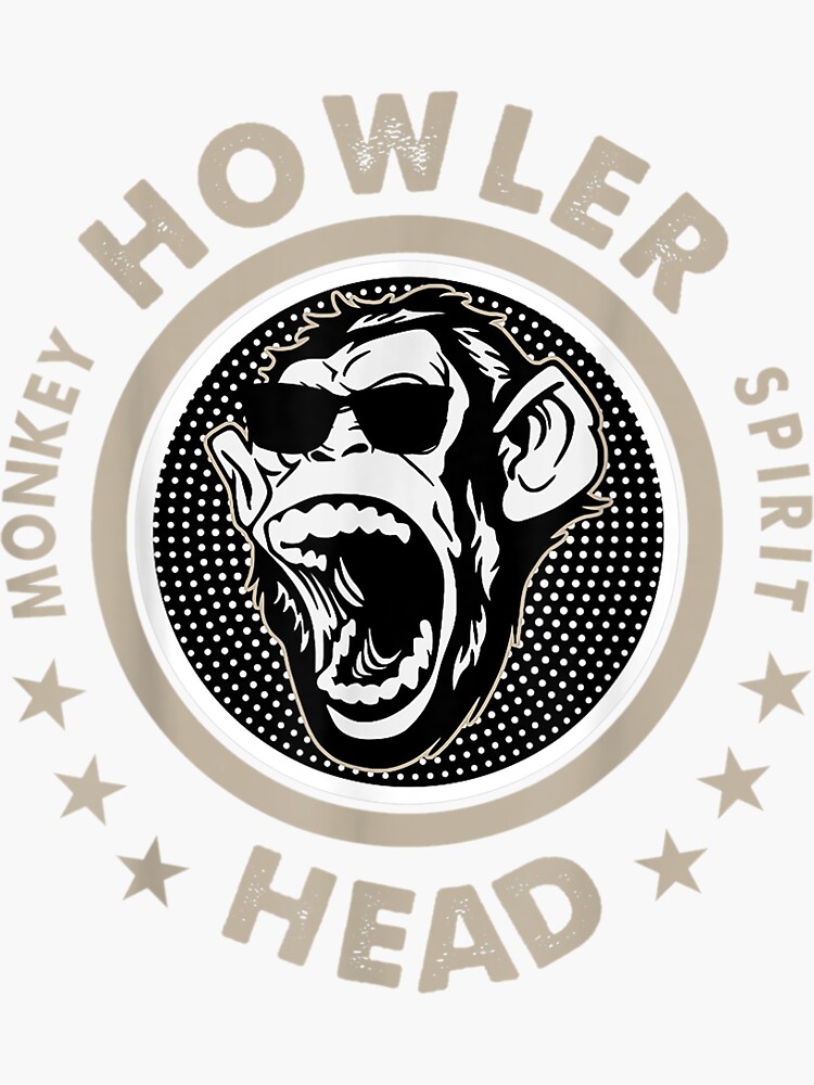 "HowlerHeadMonkeyKentuckyBourbonWhiskey TShirt" Sticker for Sale