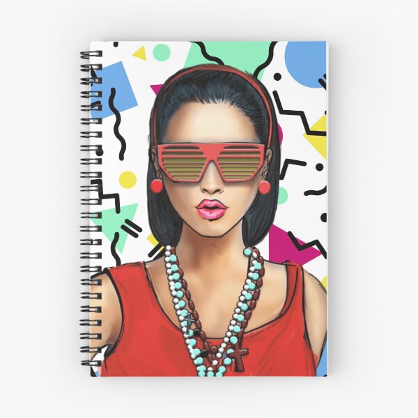Item preview, Retro Lady with Memphis Style Background designed and sold by TotallyRetroArt.