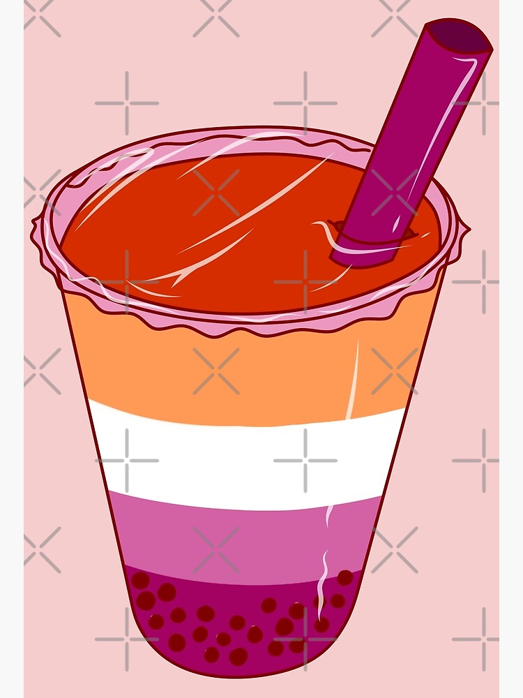 Pride Flag Bubble Tea Lesbian Poster For Sale By Kayleeverschure Redbubble