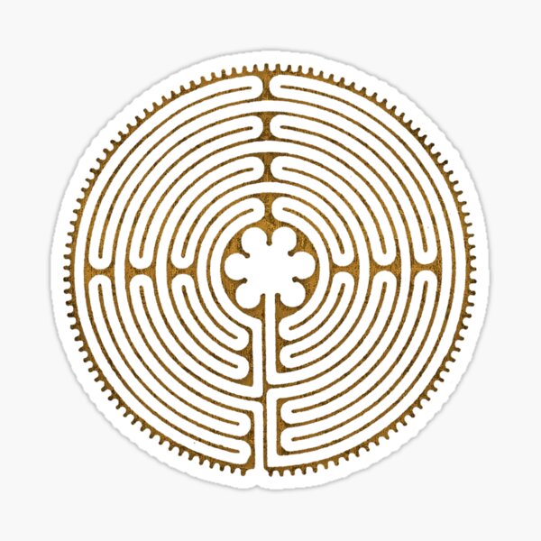 Item preview, Symbol Chartres Labyrinth Metal Gold Antique Style designed and sold by EDDArt.