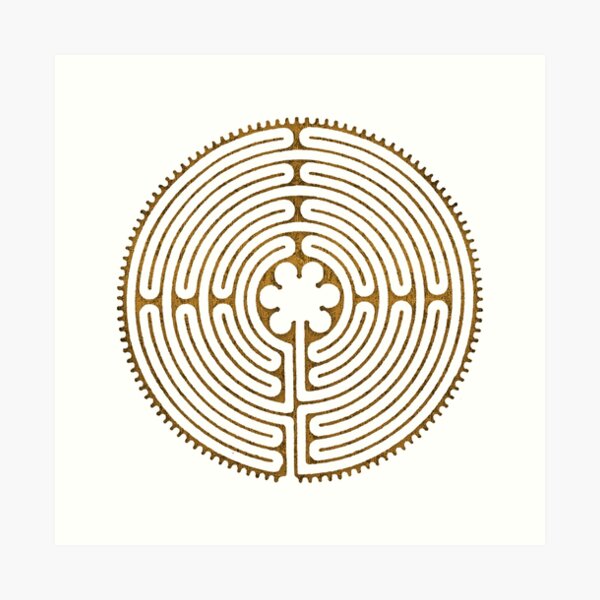 Item preview, Symbol Chartres Labyrinth Metal Gold Antique Style designed and sold by EDDArt.