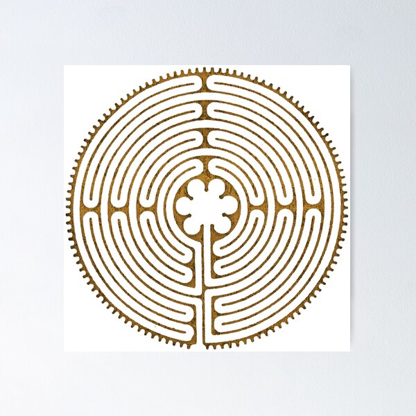 Item preview, Symbol Chartres Labyrinth Metal Gold Antique Style designed and sold by EDDArt.