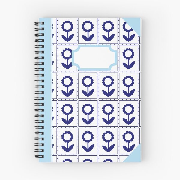 Item preview, Vintage Style Notebook with Blue and White Floral Design designed and sold by TheCreativeHub.