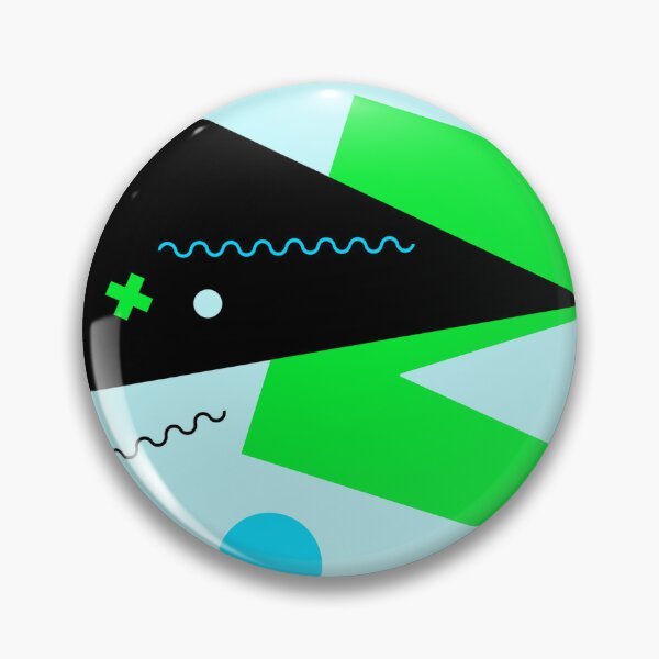 Item preview, Memphis Style Geometric - Turquoise and Neon Green designed and sold by TotallyRetroArt.