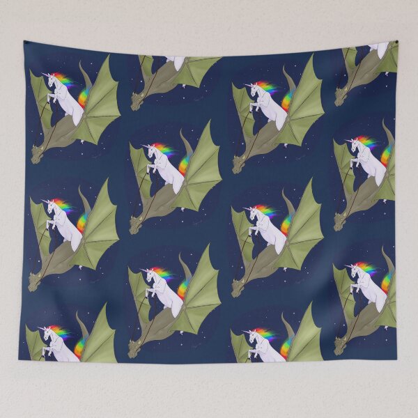 Item preview, Unicorn Riding a Space Dragon designed and sold by Lynngr.
